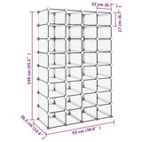 Shoe Rack Transparent 93x36.5x140 cm PP 340559