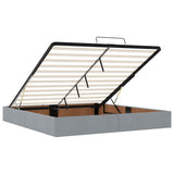 Ottoman Bed Frame without Mattress Light Grey Super King Fabric 3310922