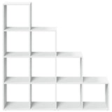 Room Divider Bookcase 4-Tier White 131,5x29x131,5 cm Engineered Wood 857967