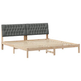 Bed Frame with Upholstered Headboard Brown 200 x 200 cm 3394379