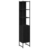 Bathroom Furniture Set with Shelf 4 pcs Black Engineered wood 3334411