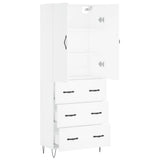 Highboard White 69.5x34x180 cm Engineered Wood 3198081