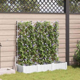 Garden Planter 3 pcs White 120 x 40 x 125.5 cm Plastic 42002907