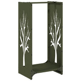 Firewood Rack Olive Green 40x30x80 cm Cold-rolled steel 864228