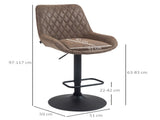 Set of Two Faux Leather Retro Bar Stools - Brown T3398P343509