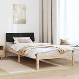 Bed frame Brown and black 100 x 200 cm Solid pine wood 878701