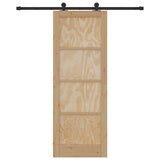 Sliding Door Set Manual Natural and black 78 x 211 cm 3333332