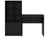 Desk with Drawer with Shelf with Storage 2 pcs Black Oak 3337298