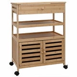 Kitchen Trolley with Wheels Natural 59.5 x 36 x 82 cm Bamboo 42028295