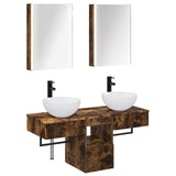 Bathroom Cabinet Set 5 pcs Smoked Oak Engineered Wood 3406291