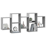 Wall Shelf Grey Sonoma 159x18x65 cm Engineered Wood 853214