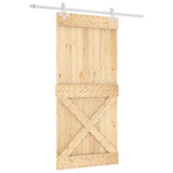Sliding Door with Hardware Set 95x210 cm Solid Wood Pine 3203195