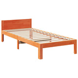 ZNTS Bed Frame without Mattress Wax Brown 80x200 cm Solid Wood Pine 859228