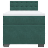 Box Spring Bed with Mattress Dark Green 90x190 cm Velvet 3286189