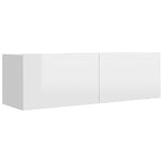 ZNTS TV Cabinets 3 pcs High Gloss White Engineered Wood 3079333