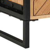 Bedside Table Brown 40 x 30 x 50 cm Solid Acacia Wood and Metal 374104