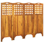 ZNTS 4-Panel Room Divider 161x2x120 cm Solid Acacia Wood 311879