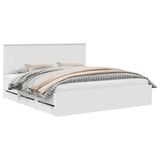 Bed Frame with Drawer White 180 x 200 cm Engineer Wood 3411089