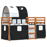Bunk Bed without Mattress White&Black 80x200 cm Solid Wood Pine 3284012