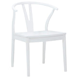 Dining Chair 2 pcs White and White Solid Rubber Wood 42020417