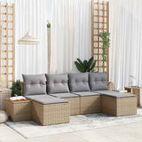 Garden Sofa Set 6 pcs Beige and Light Grey Poly Rattan 3356810