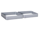Set of 2 291L Raised Garden Bed, Elevated Galvanised Planter Box for Flowers, Herbs, 100x100x30cm, T3398P314149