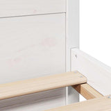 Bed Frame without Mattress White 200x200 cm Solid Wood Pine 3301697