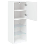 TV Cabinet with LED Lights White 40.5x30x102 cm 837057