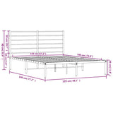 Metal Bed Frame without Mattress with Headboard Black 120x190cm 352316