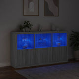 Sideboard with LED Lights Grey Sonoma 181.5x37x100 cm 3209154