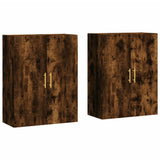 Wall Mounted Cabinets 2 pcs Smoked Oak 69.5x34x90 cm 3195616
