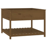 Planter with Shelf Honey Brown 111.5x111.5x81 cm Solid Wood Pine 823804