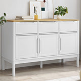Sideboard FLORO White 114x43x74 cm Solid Wood Pine 374024