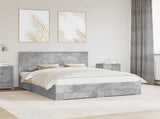 Bed Frame Concrete Grey 160 x 200 cm Engineered Wood 3411283