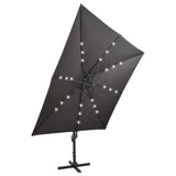 Cantilever Garden Parasol with Pole and LED Lights Anthracite 300 cm 312346