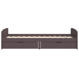Bed Frame without Mattress Dark Brown Solid Wood Pine 90x200 cm 322162