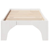 Bed Frame White 90 x 200 cm Solid Pine Wood 873005