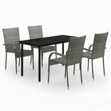 Garden Dining Set Grey and black 3099391
