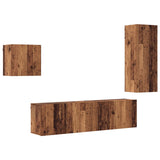 TV Cabinet Wall-mounted 4 pcs Old Wood Engineered Wood 3402764