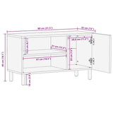 TV Cabinet with Shelf Brown 80 x 33 x 46 cm Solid Mango Wood 4017771