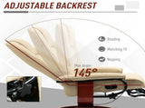 Faux Leather Armchair, with 145&deg Reclining Back and Footrest - Cream T3398P330375