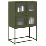 ZNTS Highboard Olive Green 68x39x107 cm Steel 853348