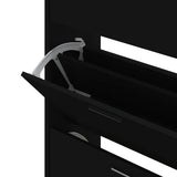 Shoe Cabinet Black 63x24x103 cm Engineered Wood 342552