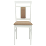 Dining Chair 2 pcs White and Brown Solid Rubber Wood 42020508