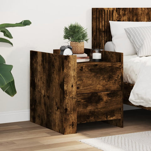 ZNTS Bedside Cabinet Smoked Oak 45x50x50 cm Engineered Wood 848287