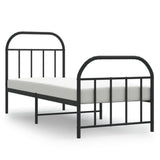 Bed Frame Black Powder-coated Steel Small Single Bed Frame 353643