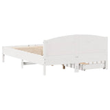ZNTS Bed Frame without Mattress White 120x190 cm Small Double Solid Wood Pine 3301840