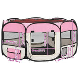 Foldable Dog Playpen with Carrying Bag Pink 145x145x61 cm 171012
