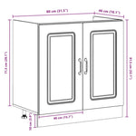 Kitchen Cabinet with Door Kalmar 2 pcs Black 80 x 46 x 81.5 cm 3315002