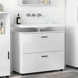 Bathroom Cabinet with Drawer High Gloss White 76.5 x 35 x 64 cm 883298